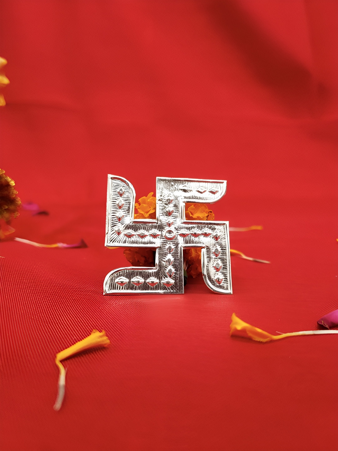 DOKCHAN Silver Swastik Pooja Essential