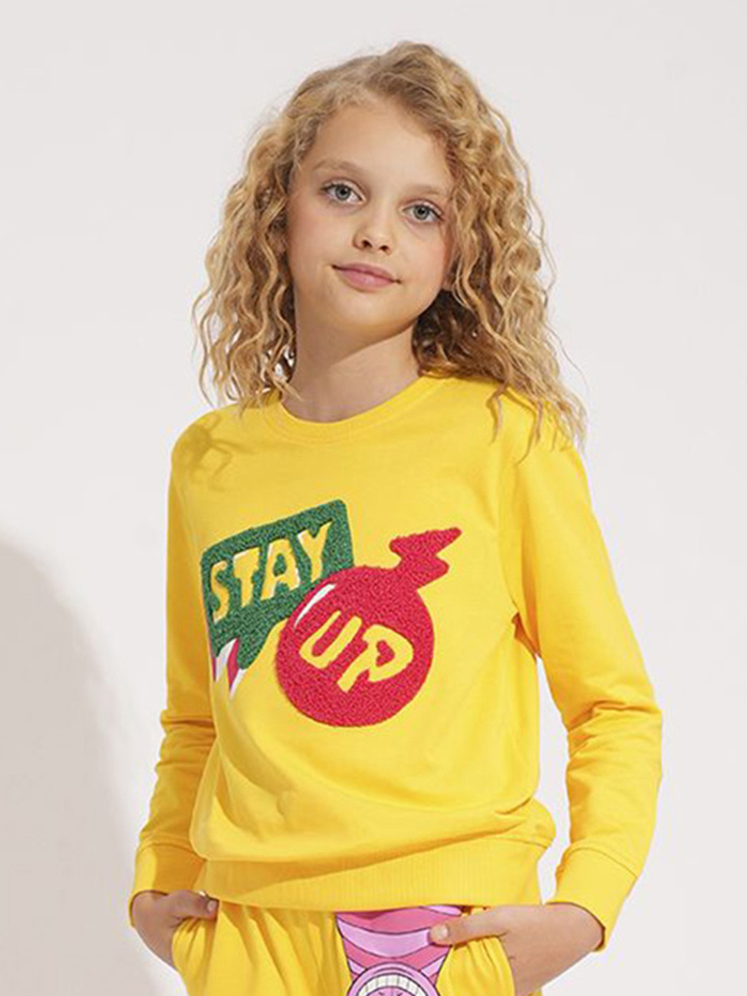 Vero Moda Girls Applique Graphic Pure Cotton Sweatshirt