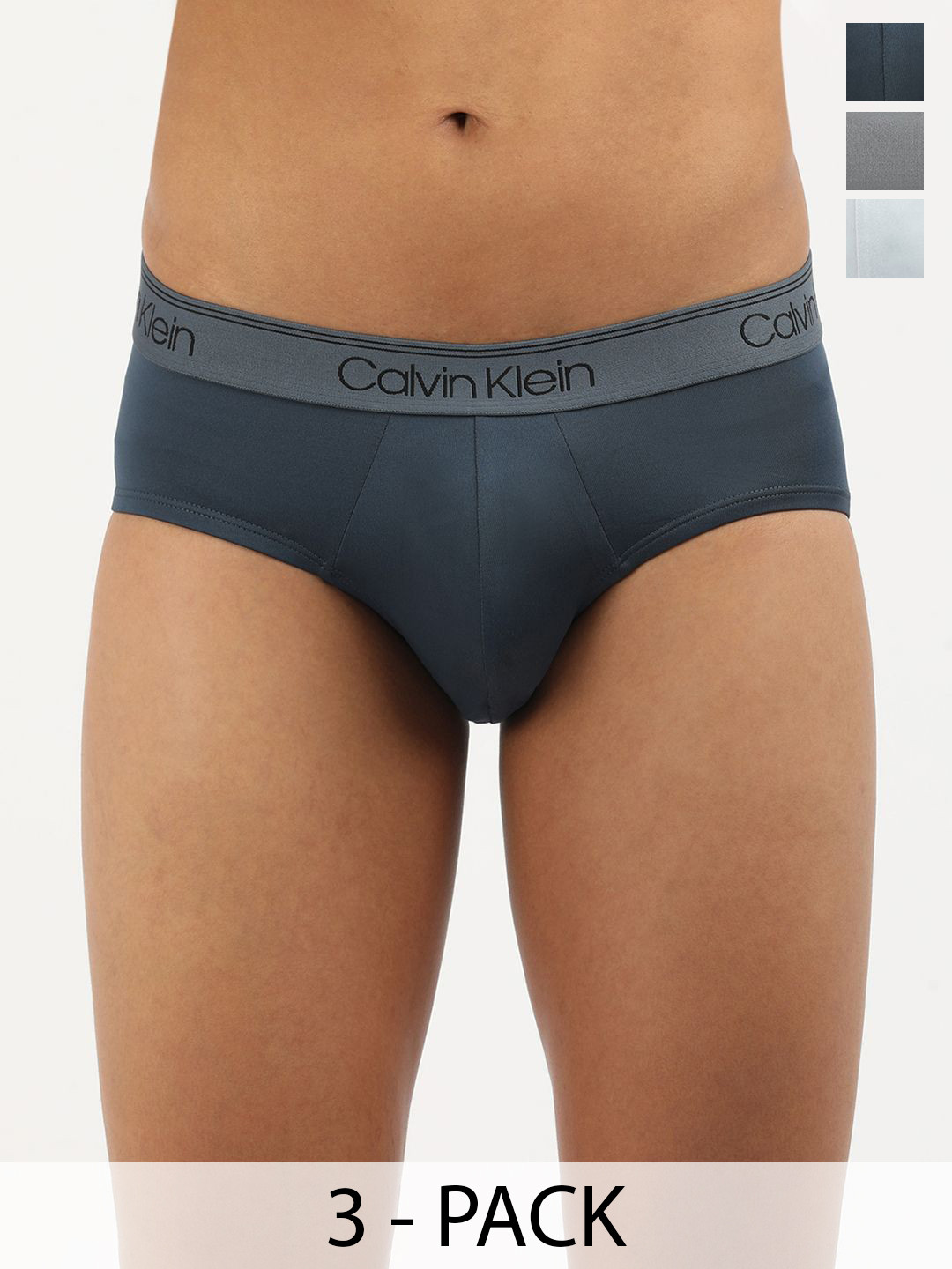 Calvin Klein Pack Of 3 Men Solid Mid-Rise Hipster Briefs NB2568Q7F