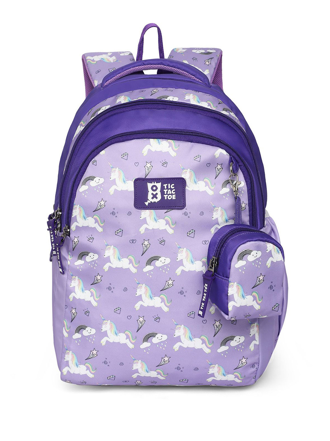 Nasher Miles TTT Unicorn Kids Backpack 3 Compartments Purple - 30L Capacity