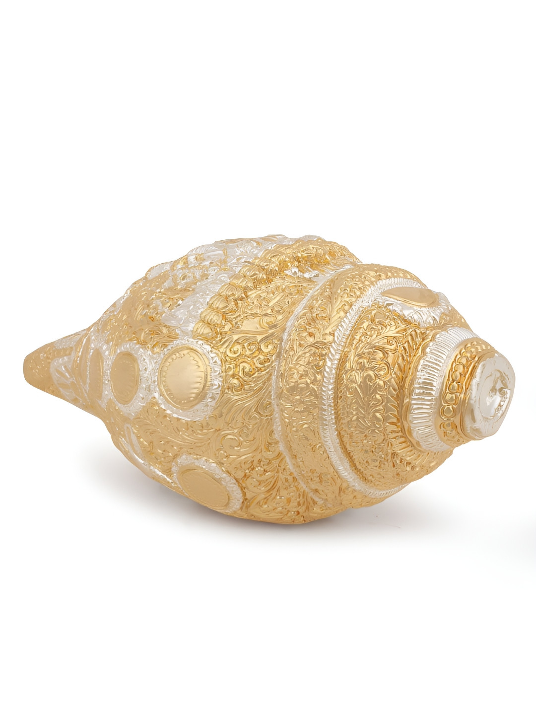 INTERNATIONAL GIFT Devine Sankh Gold Brass Metallic Prayer Room Medium Showpiece - 4 Inches