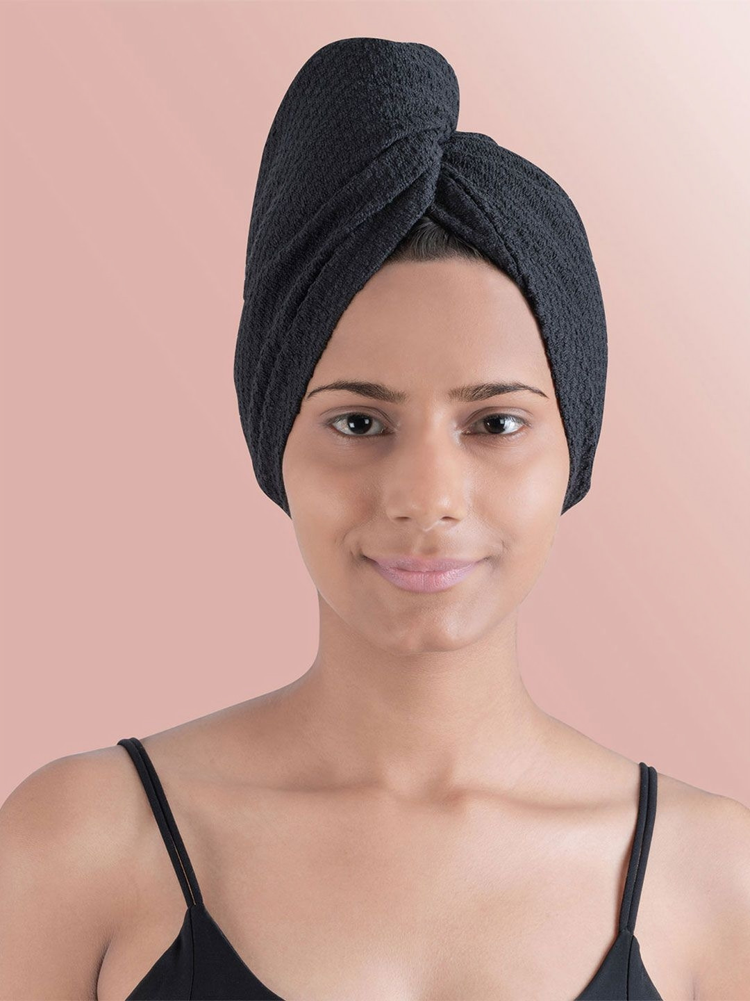 MYTRIDENT Urban Black Pure Cotton 233 GSM Headwrap Towel