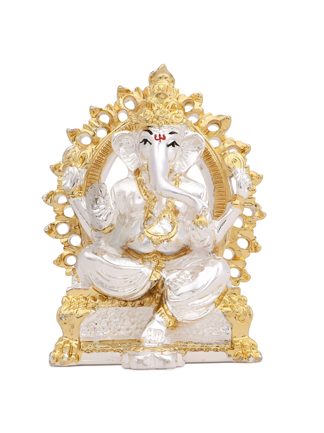 INTERNATIONAL GIFT Lord Ganesh White Polyresin Natural Prayer Room Medium Showpiece - 3.7 Inches