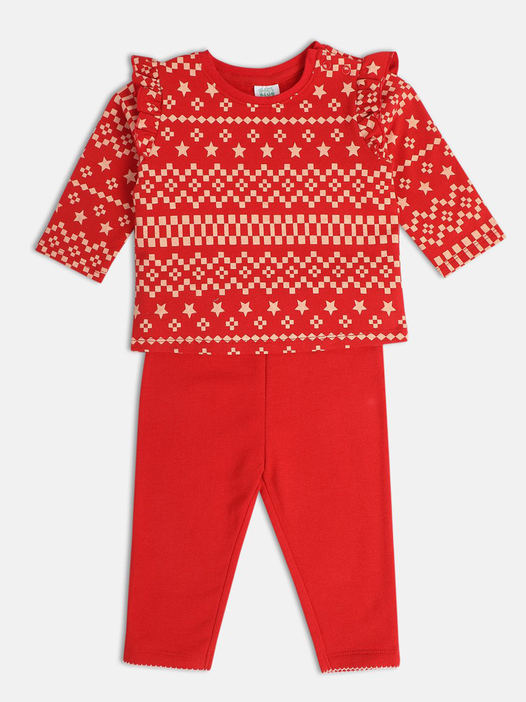 MINI KLUB Girls Printed Top With Pyjama