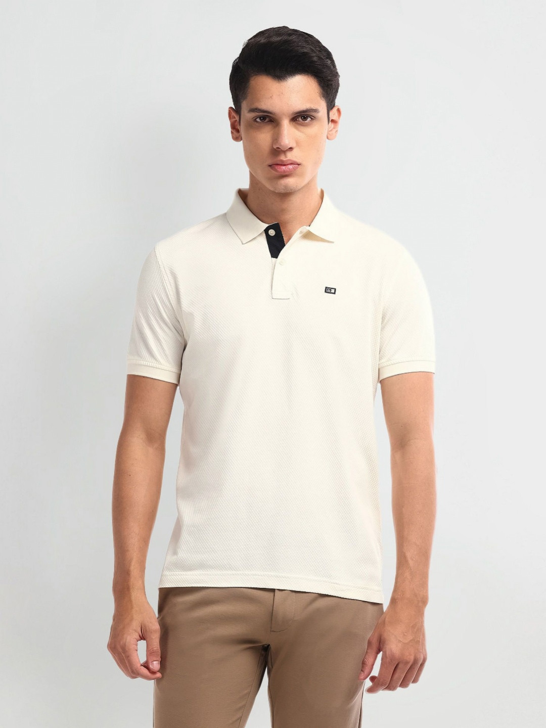 Arrow Sport Men Solid Polo Collar Cotton T-Shirt