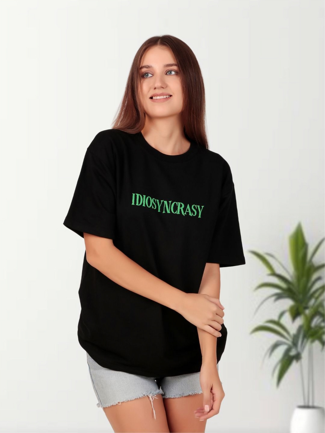 Untamed Clothing Women Typography Printed Round Neck Cotton Oversized T-Shirt