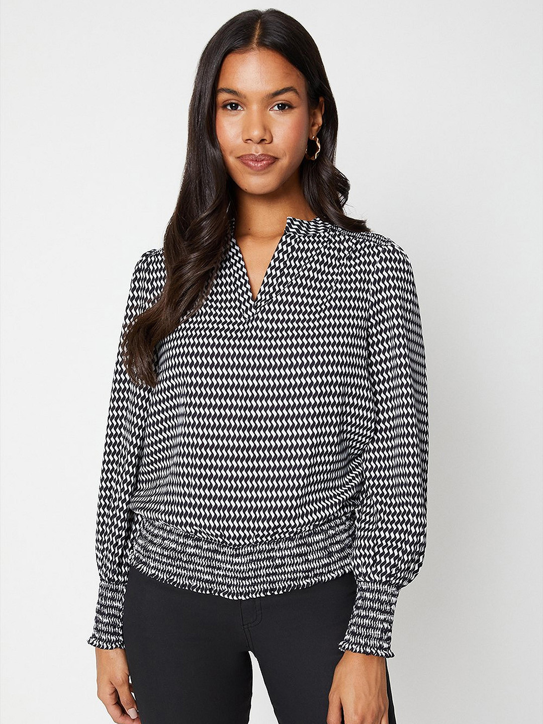 DOROTHY PERKINS Geometric Print Smock-Detail Top