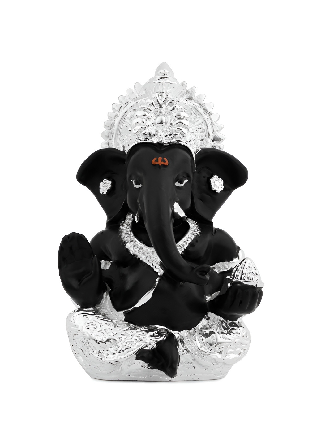 INTERNATIONAL GIFT Lord Ganesh God Black Polyresin Natural Prayer Room Medium Showpiece - 3.3 Inches