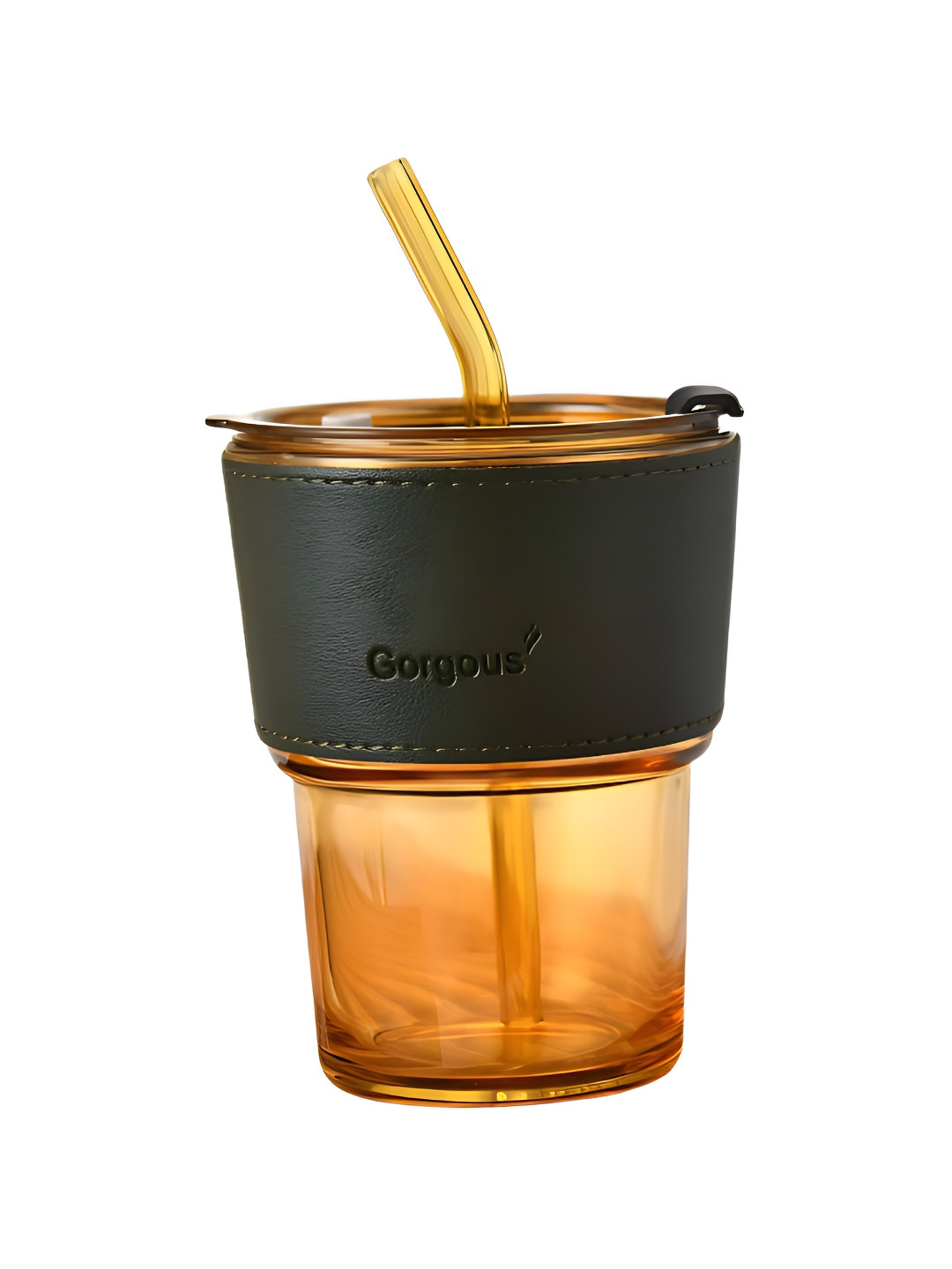 WELOUR Brown & Black Glasses Water Bottle 450 ml