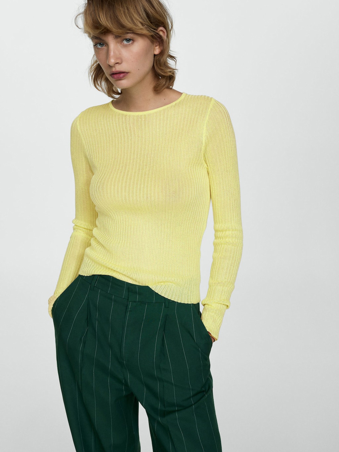 MANGO Ribbed Top