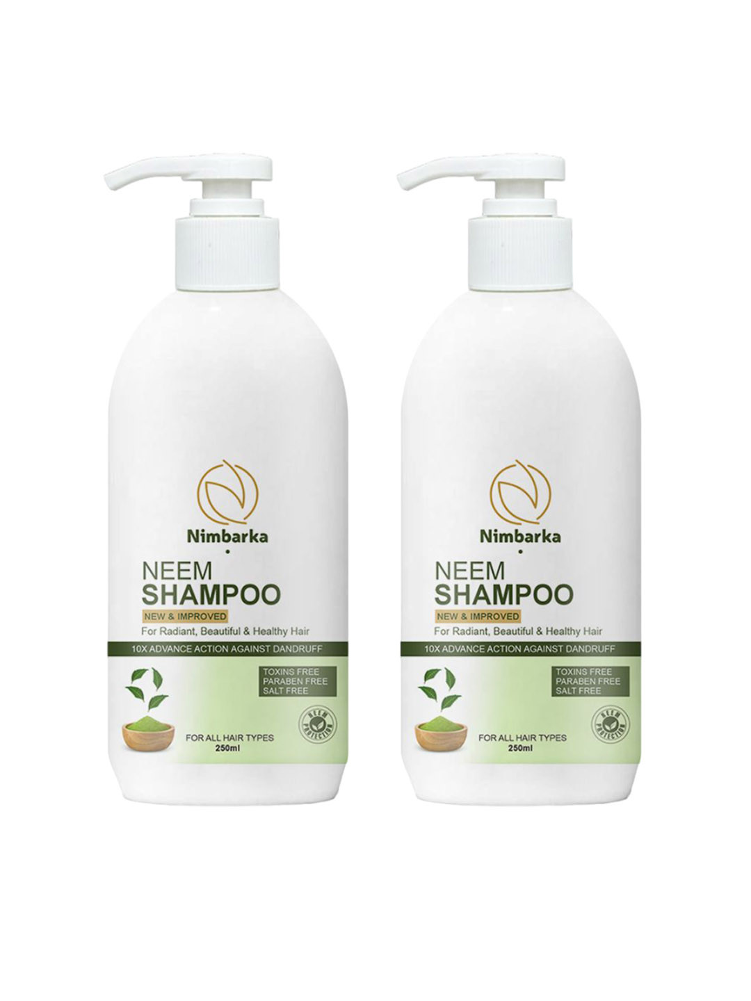 Nimbarka Set Of 2 New & Improved Anti-Dandruff Neem Shampoo- 250 ml Each