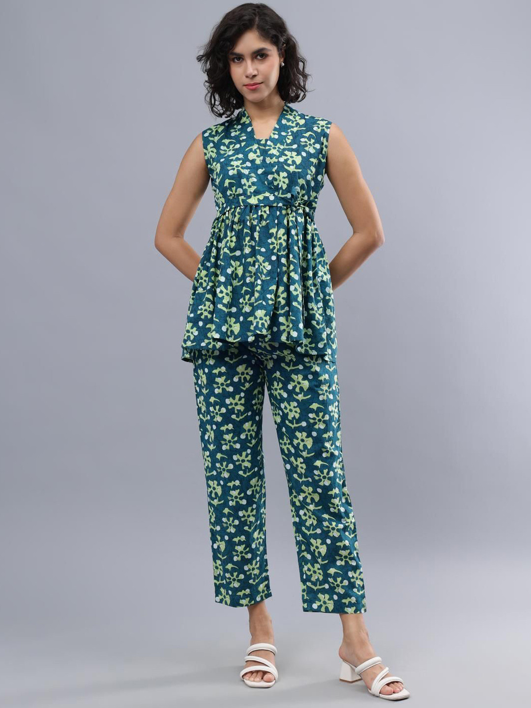CORDSET Printed Pure Cotton Tunic & Trousers