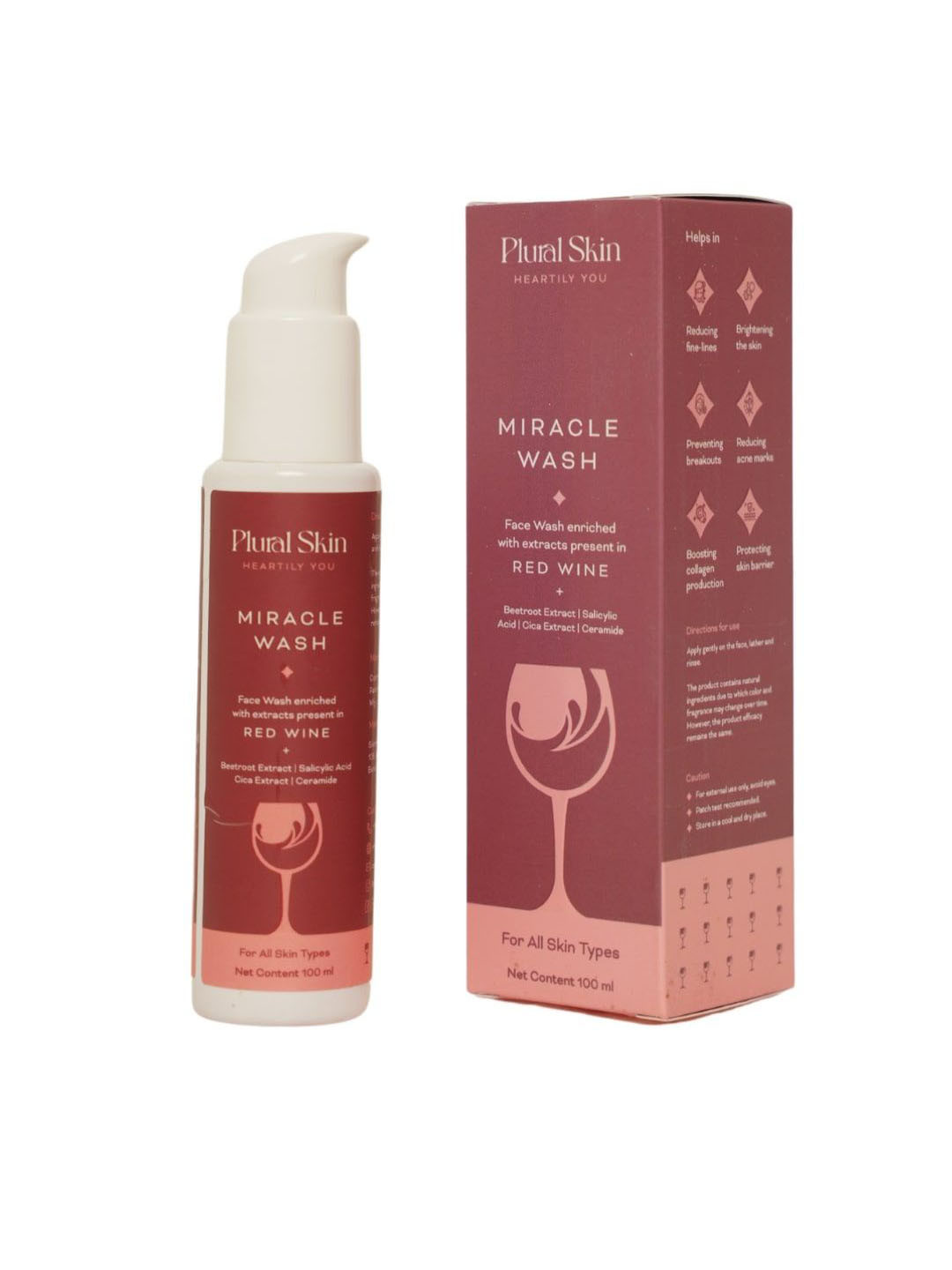Plural Skin Miracle Wash Red Wine Based Face Wash- 100 ml