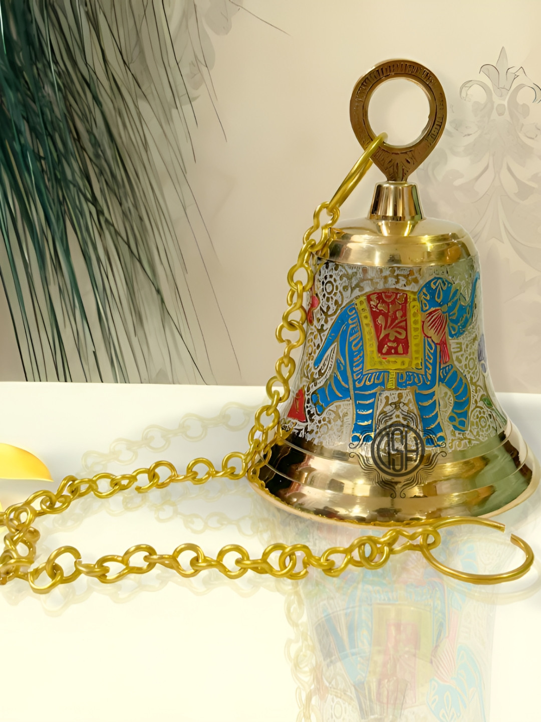 DSH Crafting Your Curiosity Gold Toned Textured Pooja Hanging Bell