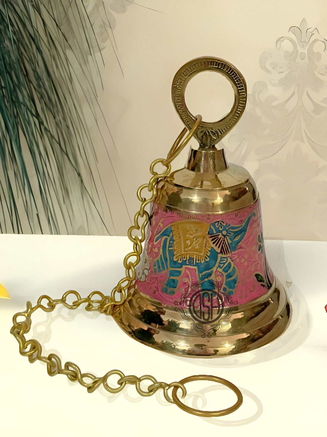 DSH Crafting Your Curiosity Gold Toned & Pink Pooja Hanging Bell