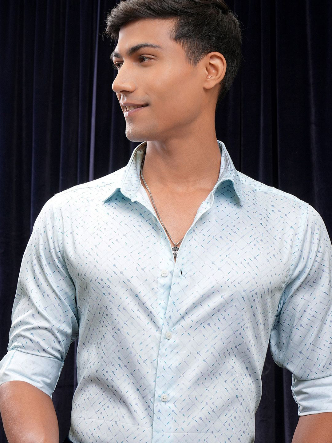 LOCOMOTIVE Premium Men Premium Satin Printed Occasion Shirt