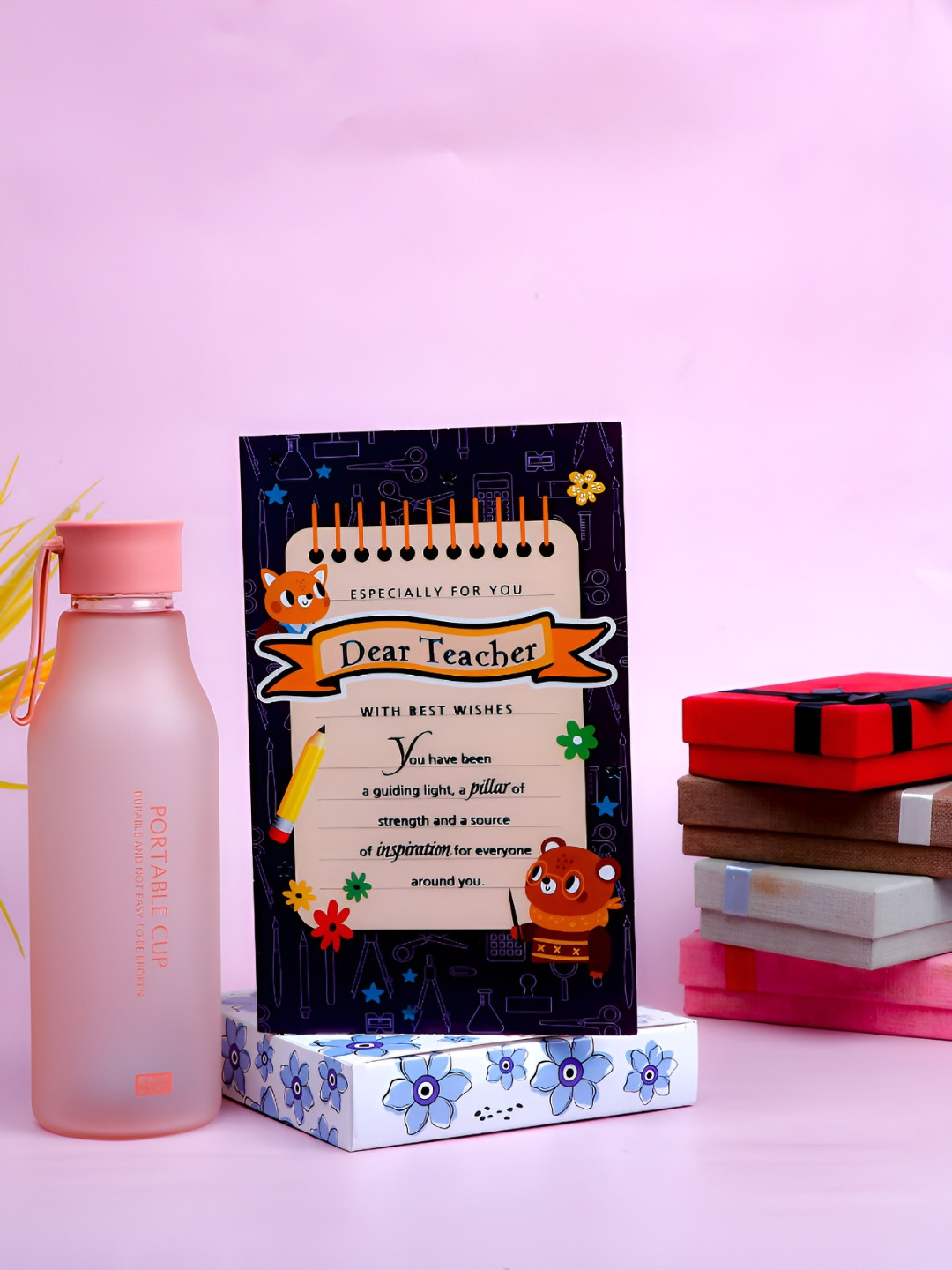 Archies Black & Red To Dear Teacher Greeting Card with Sipper