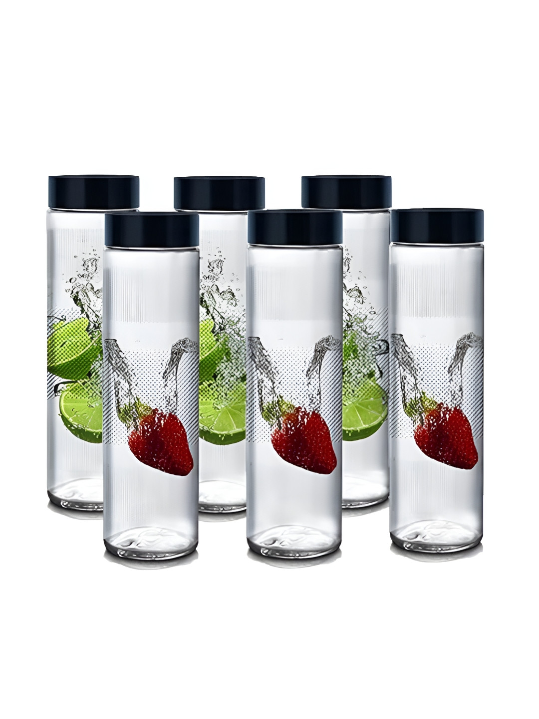 CROCO JAR Transparent Glass Spill Proof 6 Piece Water Bottle - 750ml