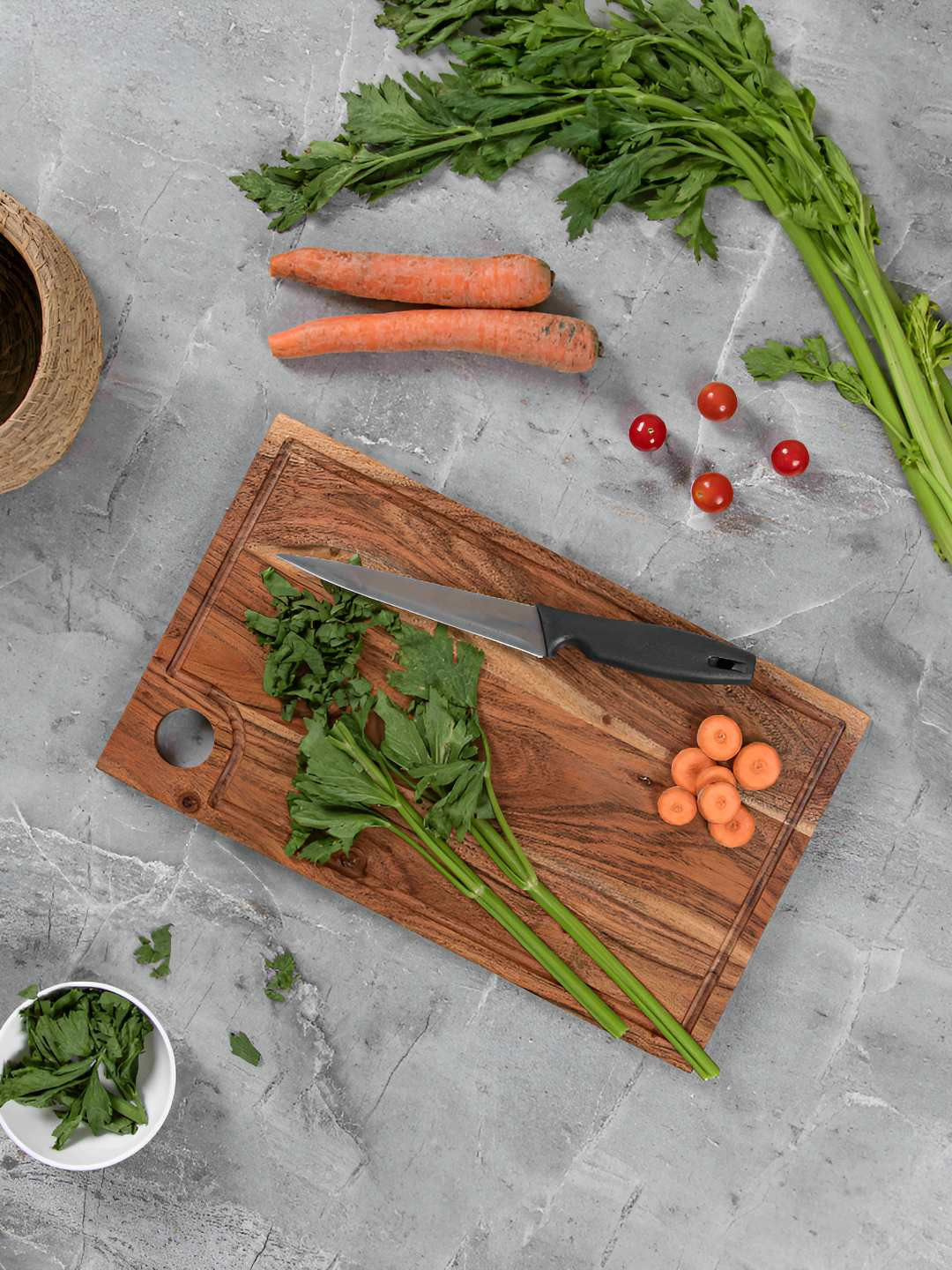 Aurum Crafts Brown Wooden Rectangular Chopping Board