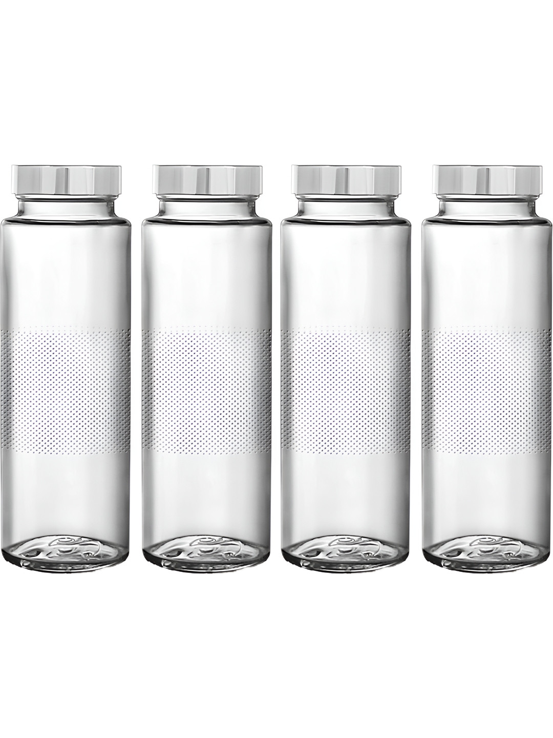 CROCO JAR Piramal Transparent Glass Spill Proof 4 Piece Water Bottle - 500ml