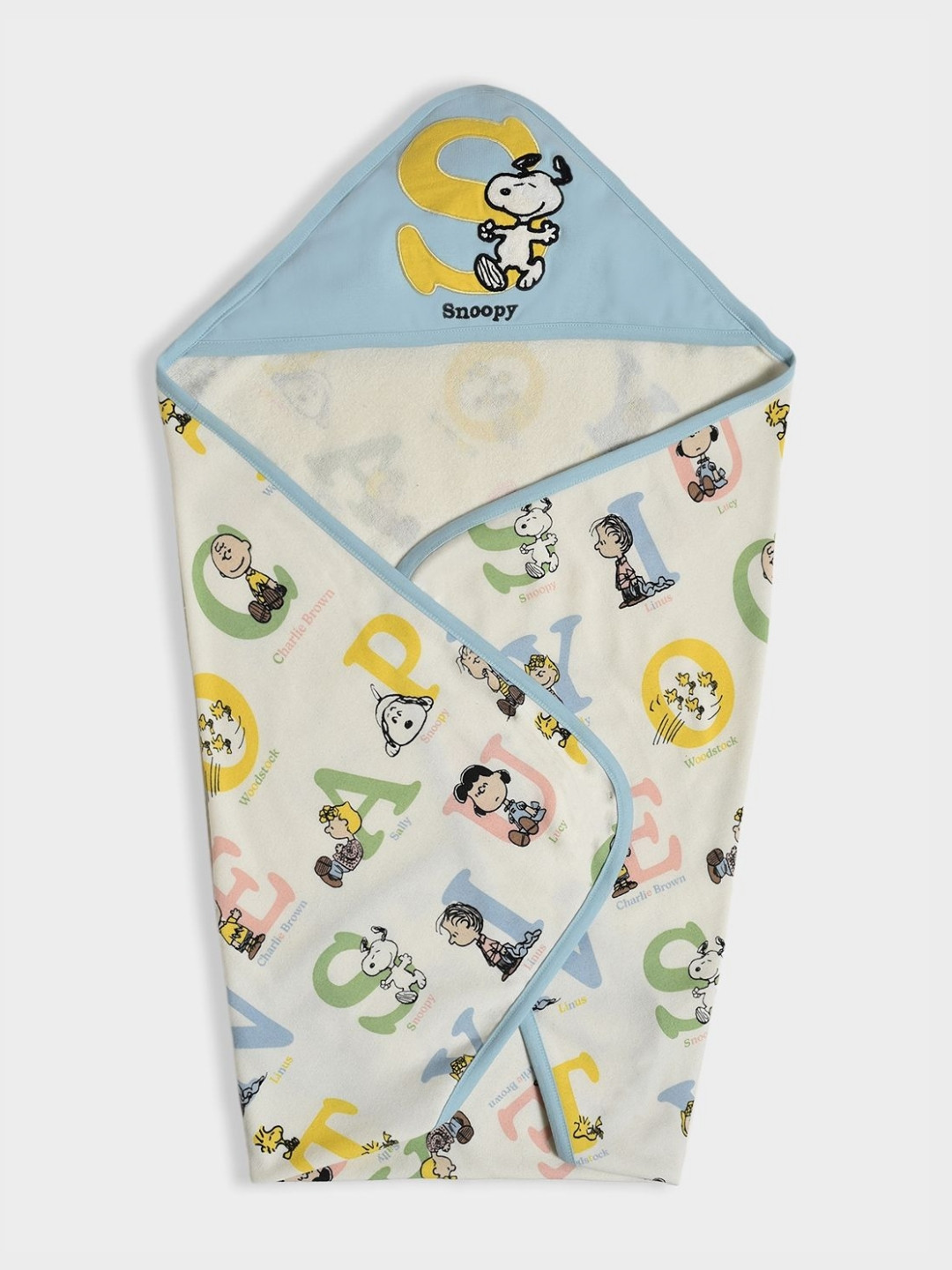 MiArcus White & Blue Printed Cotton 200 GSM Bath Towel