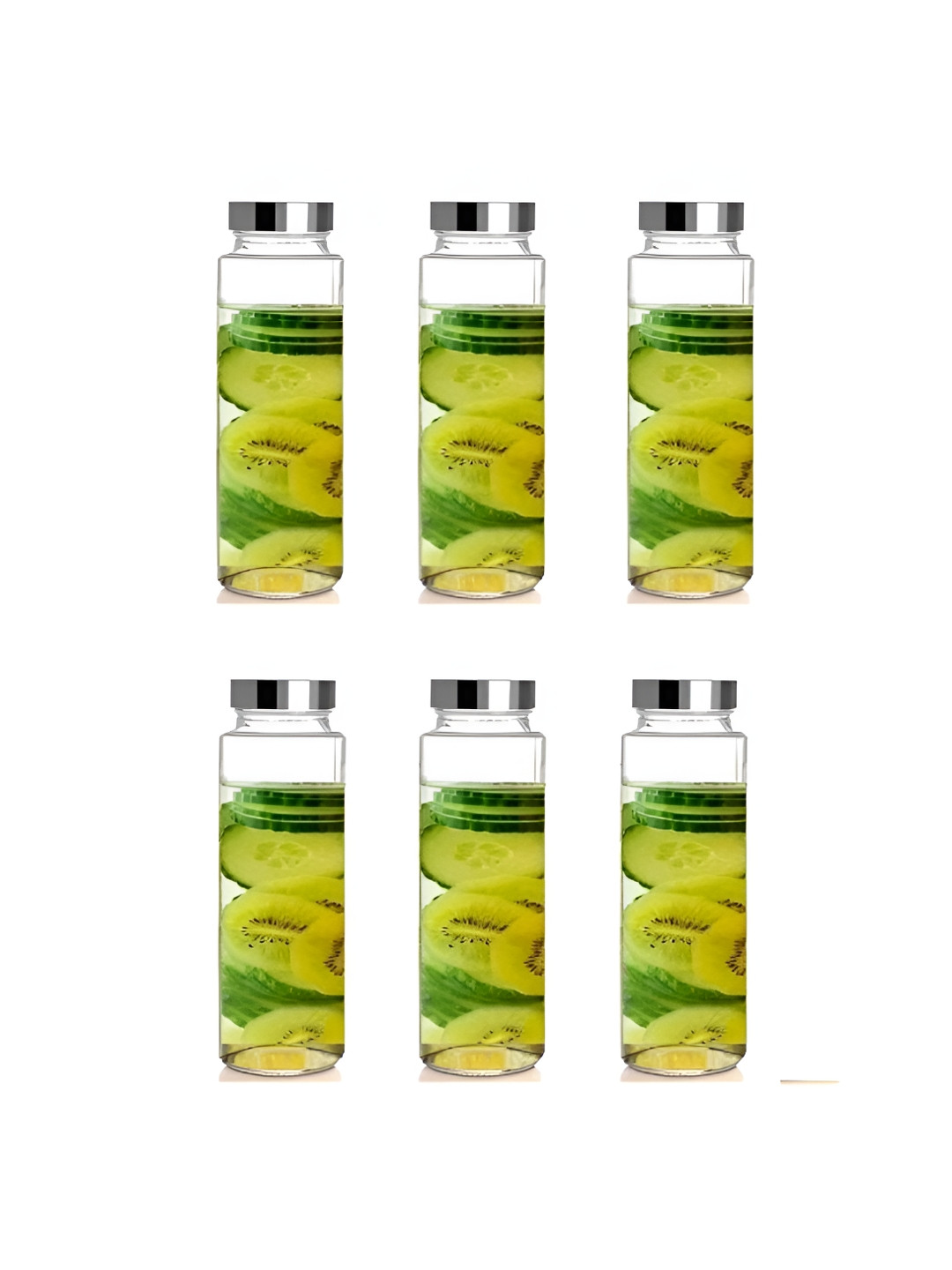CROCO JAR Transparent Glass Spill Proof 6 Piece Water Bottle - 750ml