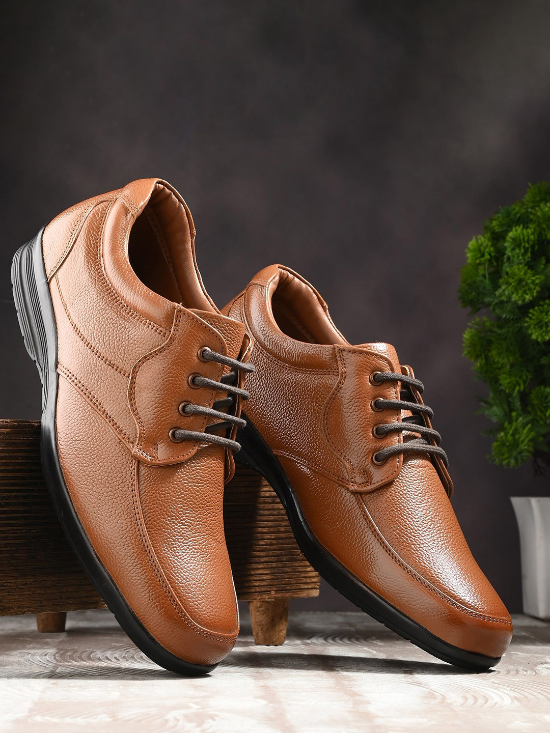 Auserio Men Leather Formal Derbys Shoes