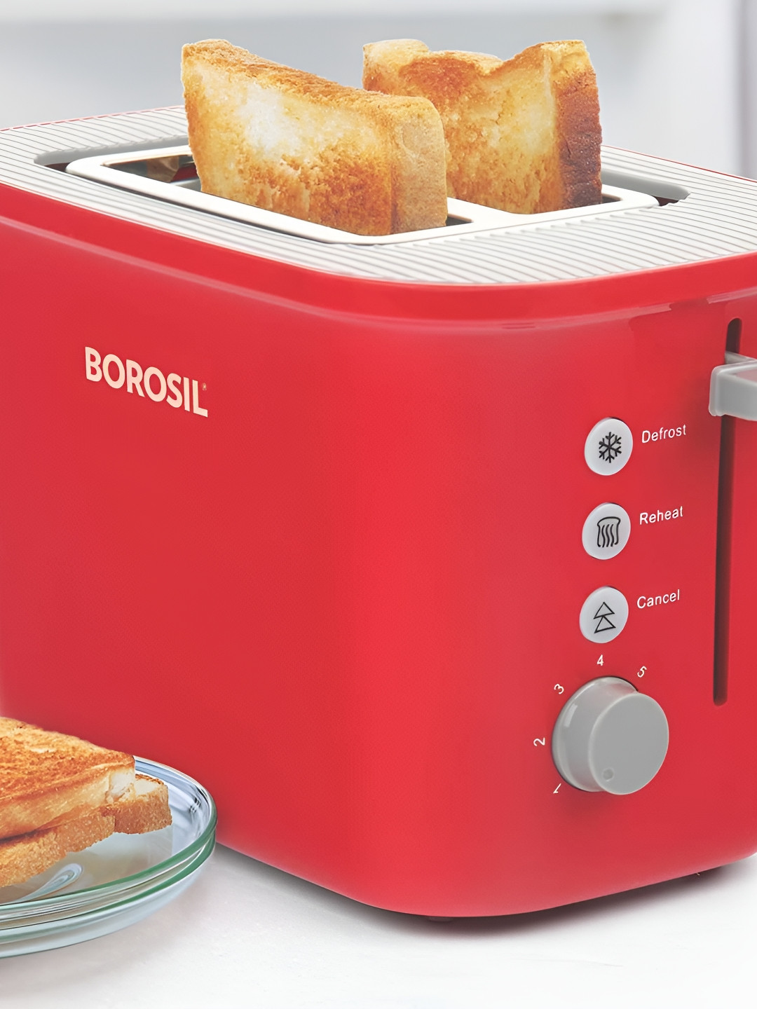 BOROSIL Red Pop-up 2 Slice Toaster