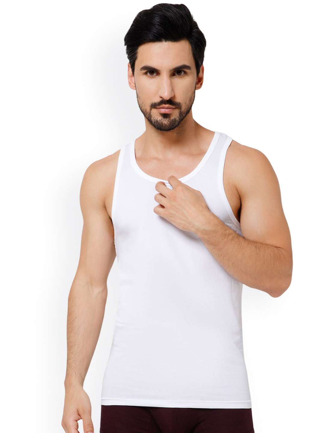 OXYZONE Breathable & Comfortable Sleeveless Innerwear Vests ALONA _WHITE