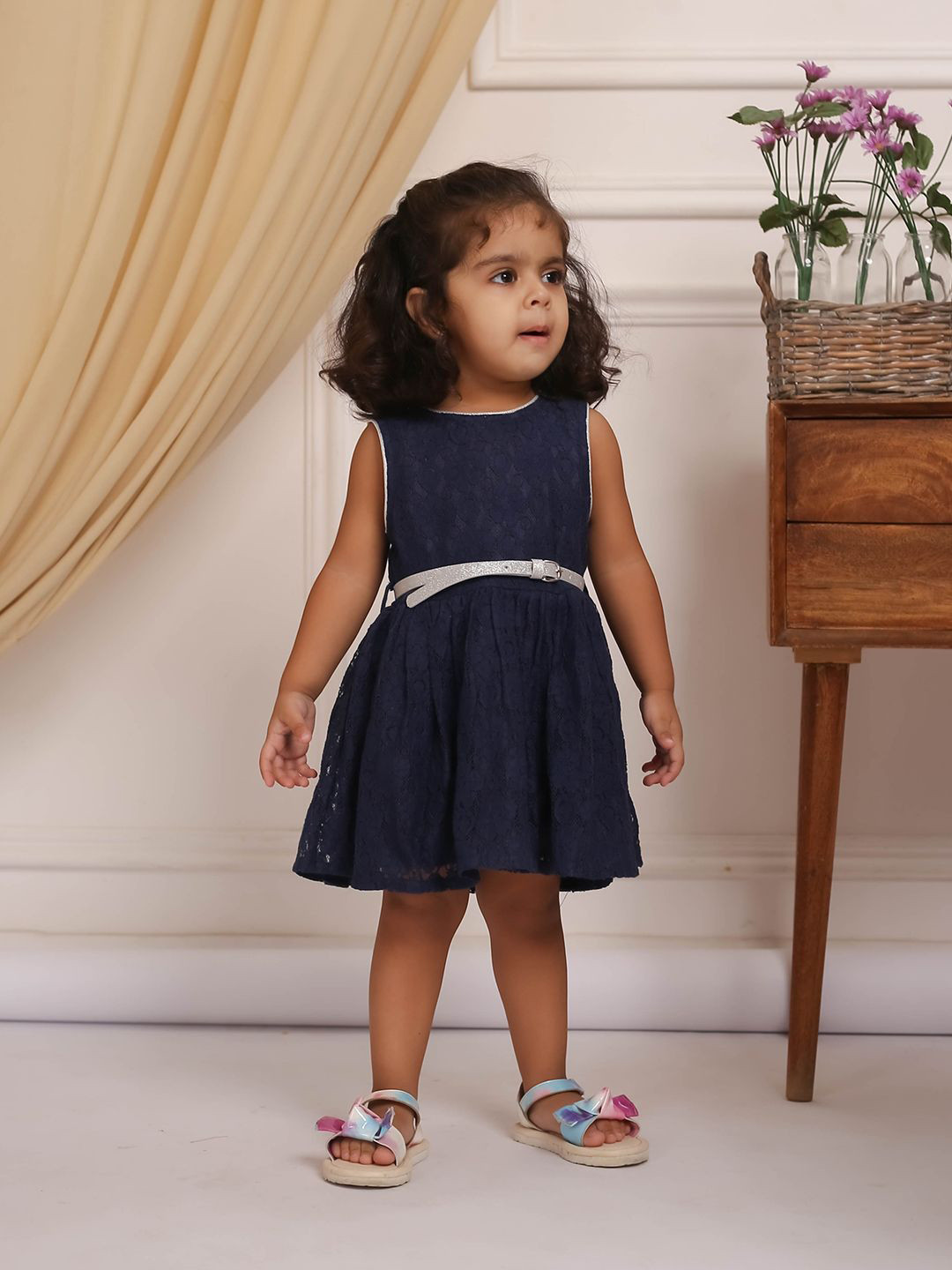 Budding Bees Girls Fit & Flare Casual Midi Dress