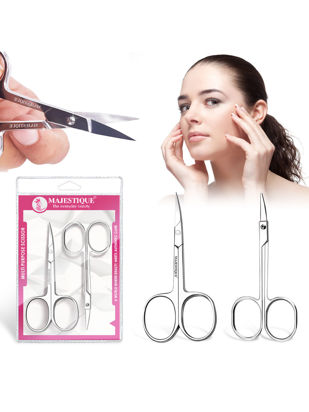 MAJESTIQUE Set Of 2 Silver Professional Cuticle Scissors