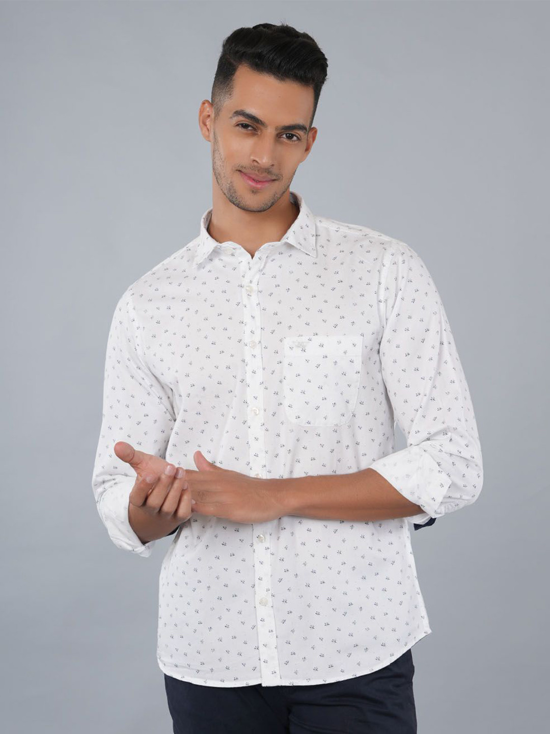 Ostermann Men Opaque Printed Casual Shirt