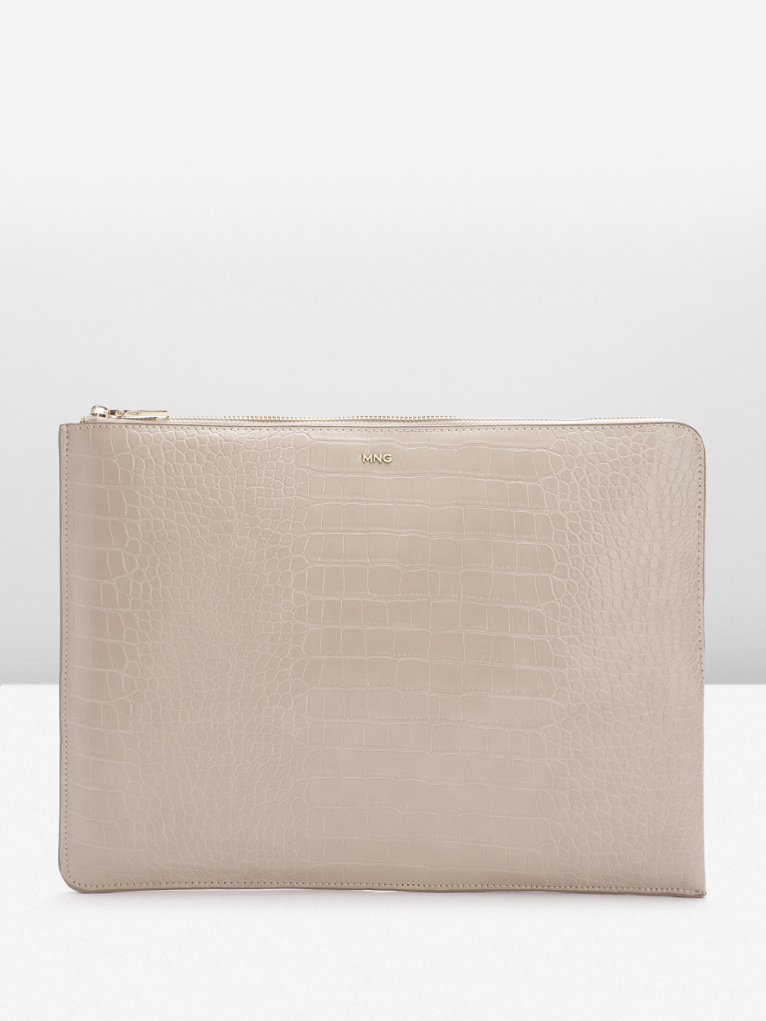 MANGO Women Croc Tectured Laptop Sleeve