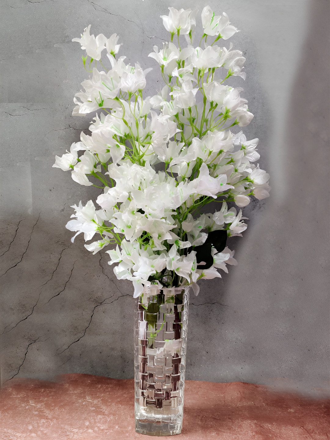 ARTSY White and Green Bougainvillea Artificial Flower
