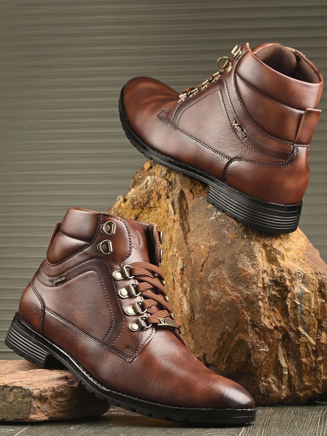 Vellinto AUSTIN Men Synthetic Leather Mid-Top Regular Boots