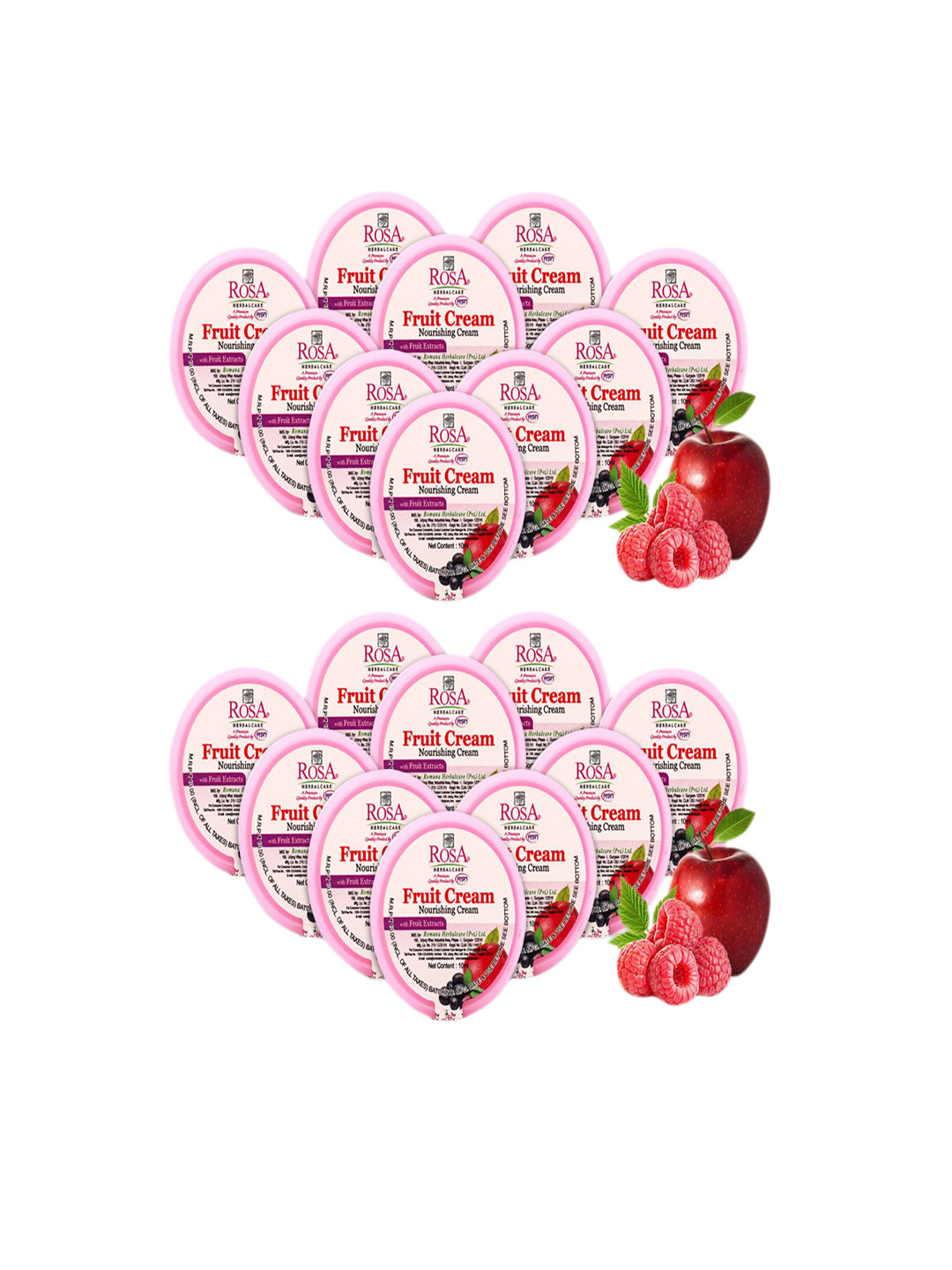 ROSA Set Of 20 Fruit Cream with Fruits & Vitamin E - 10 ml Each