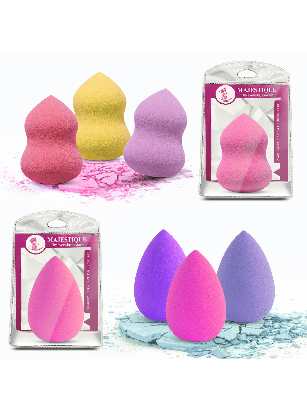 MAJESTIQUE Set of 6 Makeup Blender Beauty Sponges