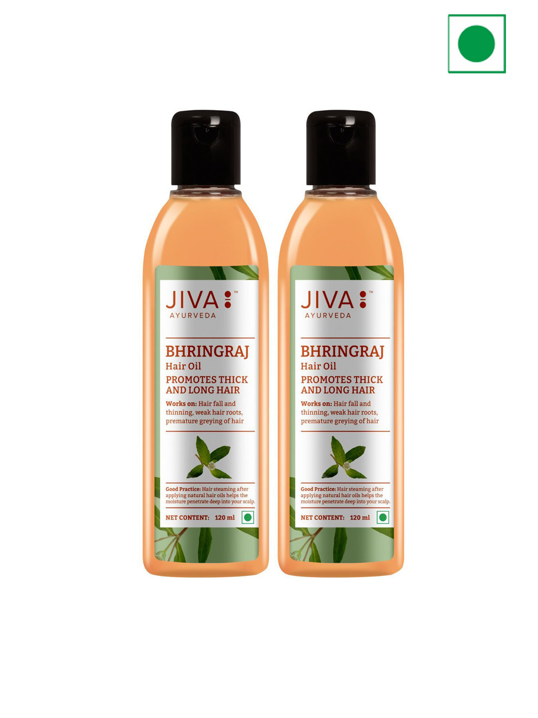 Jiva Set of 2 Bhringaraj Ayurvedic Hair Oil - 120 ml Each
