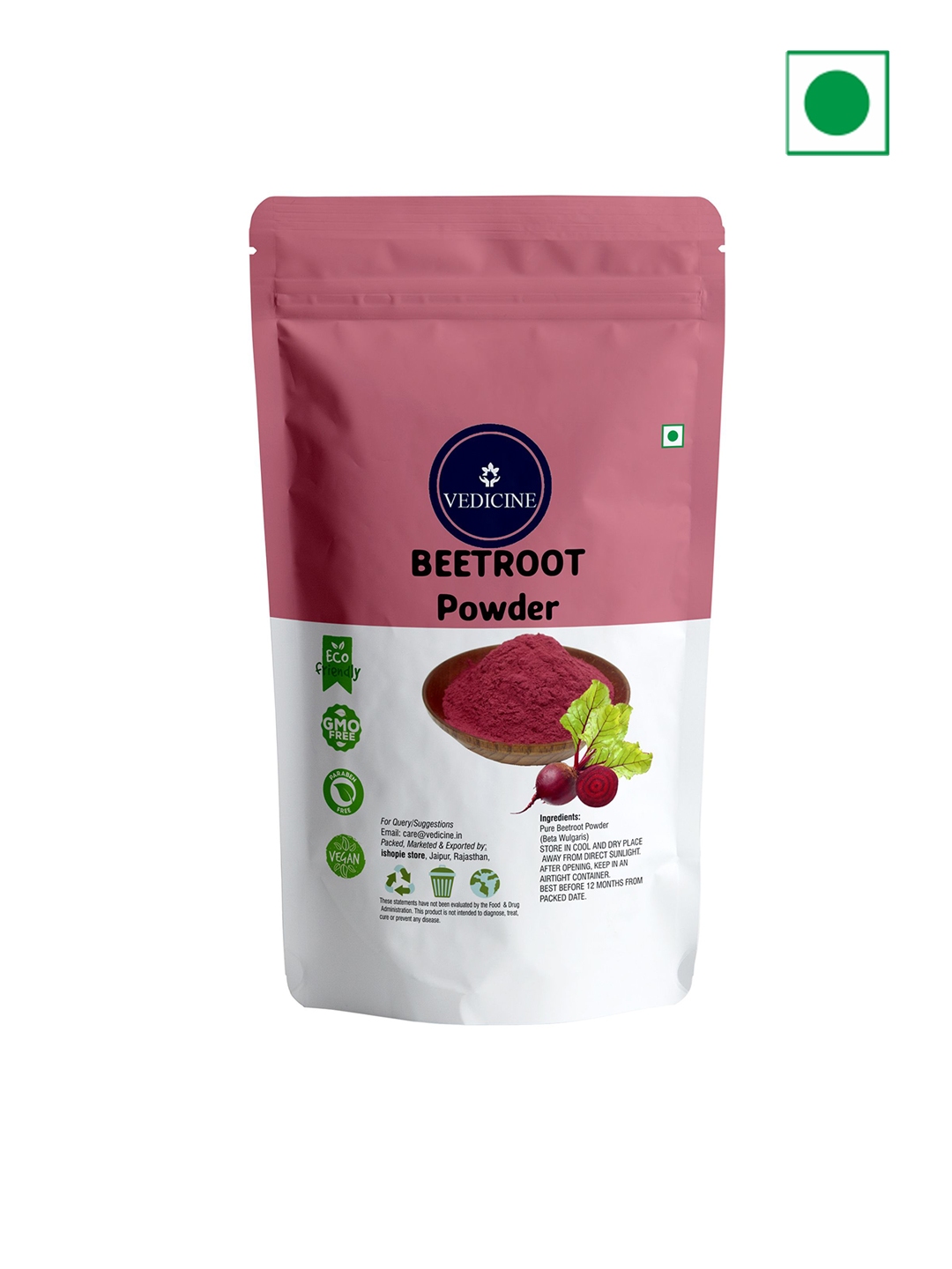 Buy VEDICINE Beetroot Powder for Heart Health & Blood Pressure ...