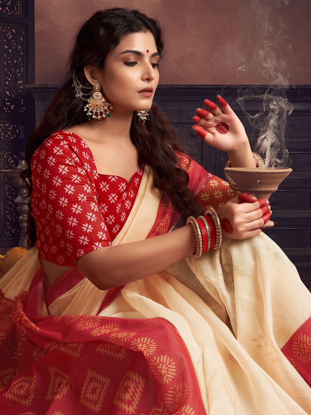 Satrani Ethnic Motifs Silk Baluchari Saree