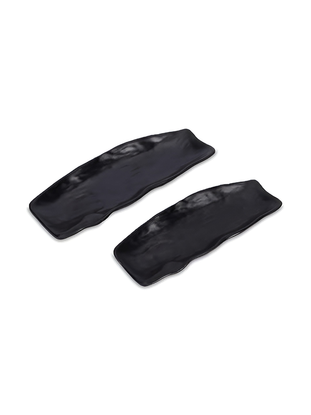 e kysa Black 2 Pieces Oval Shape Glossy Dishwasher Safe Platter