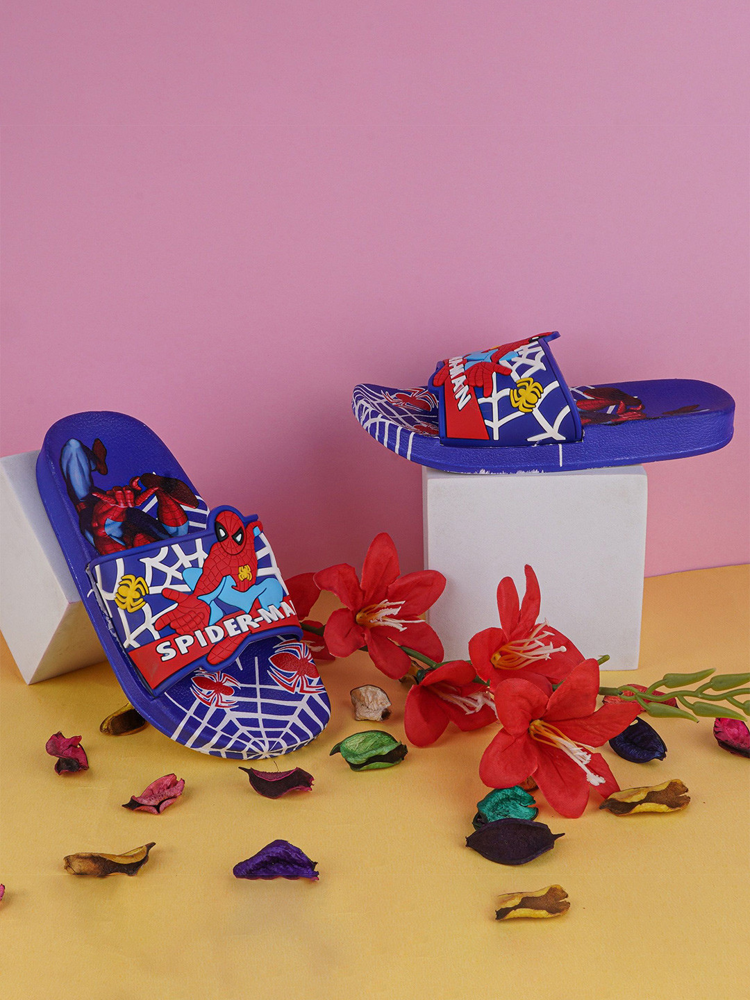 BAESD Unisex Kids Spider-Man Character Printed Rubber Sliders