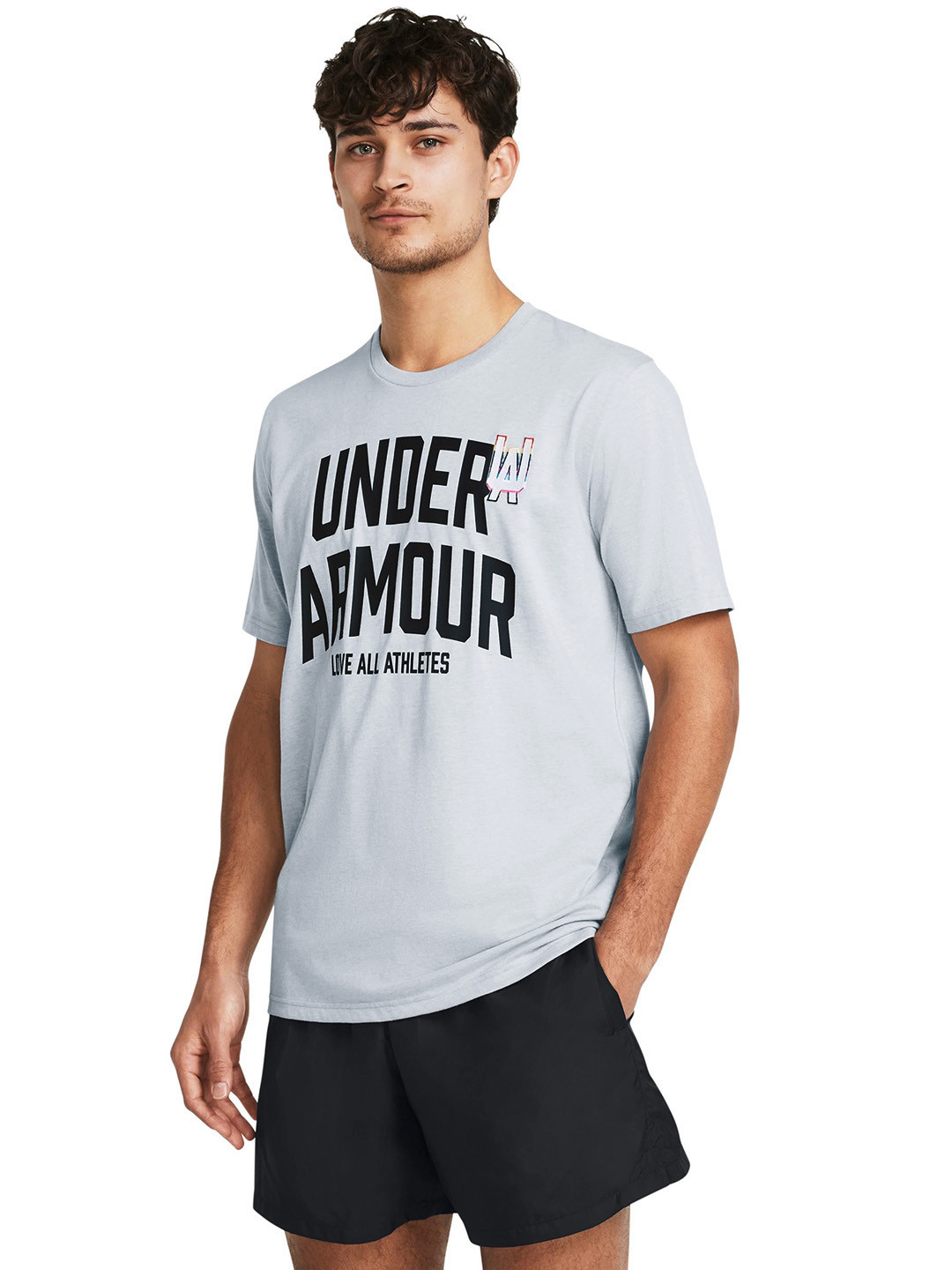 UNDER ARMOUR PRIDE Short Sleeve Brand Logo Printed Sports T-shirt