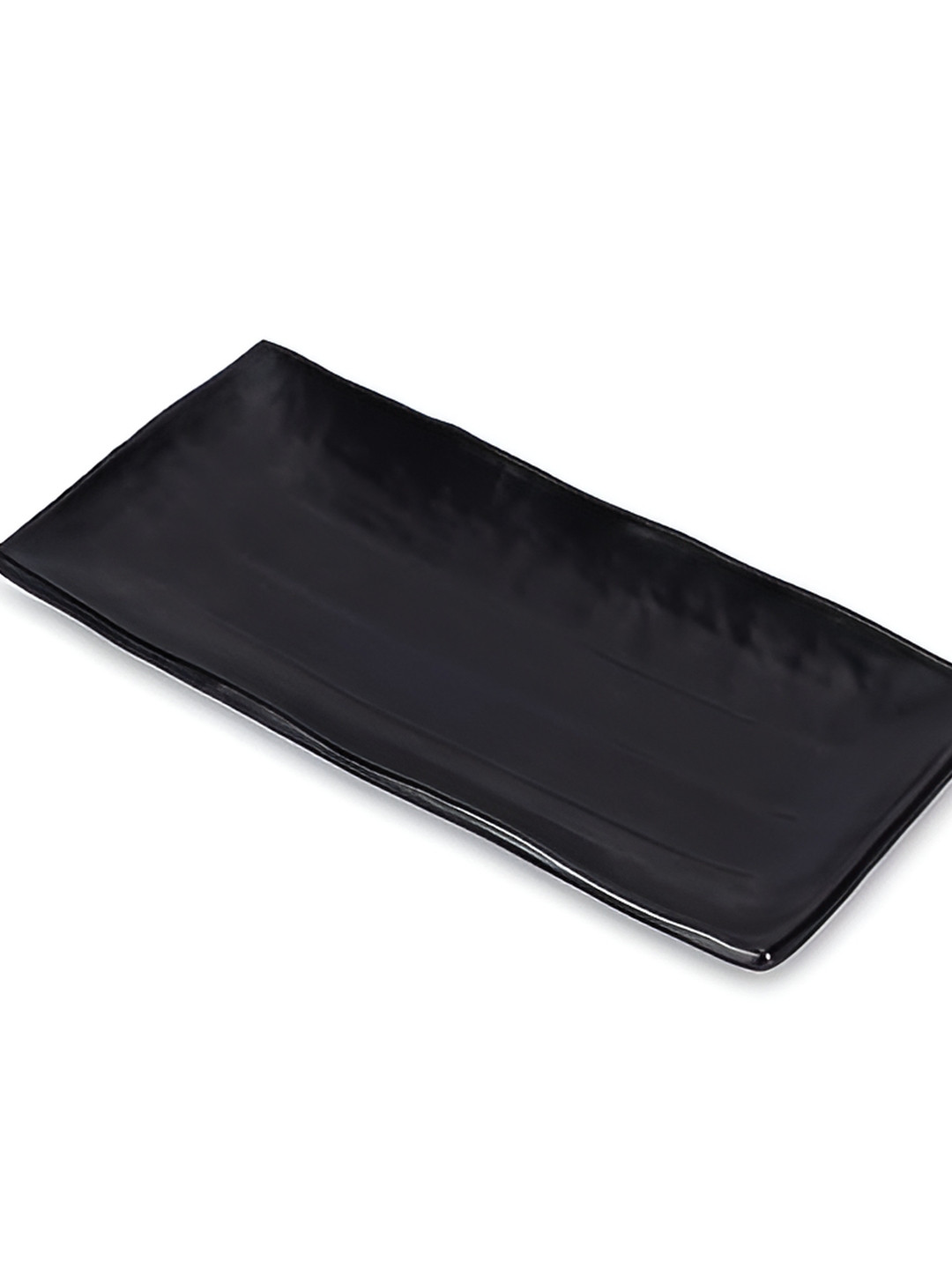 e kysa Black Rectangle Glossy Dishwasher Safe Platter