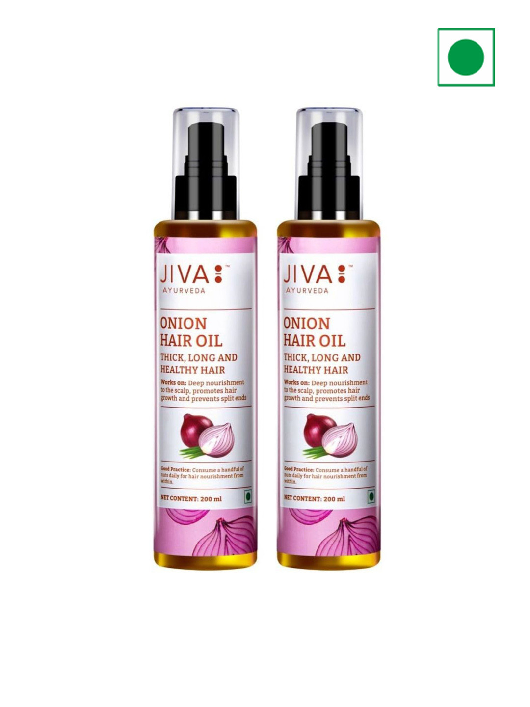 Jiva Set Of 2 Ayurvedic Onion Hair Oil - 200 ml Each