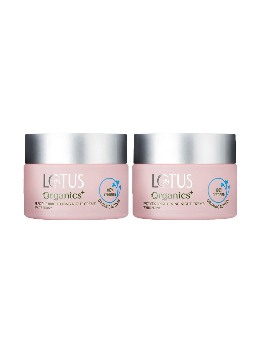 Lotus Organics+ Set Of 2 Precious Brightening Night Cream with White Peony - 50g Each