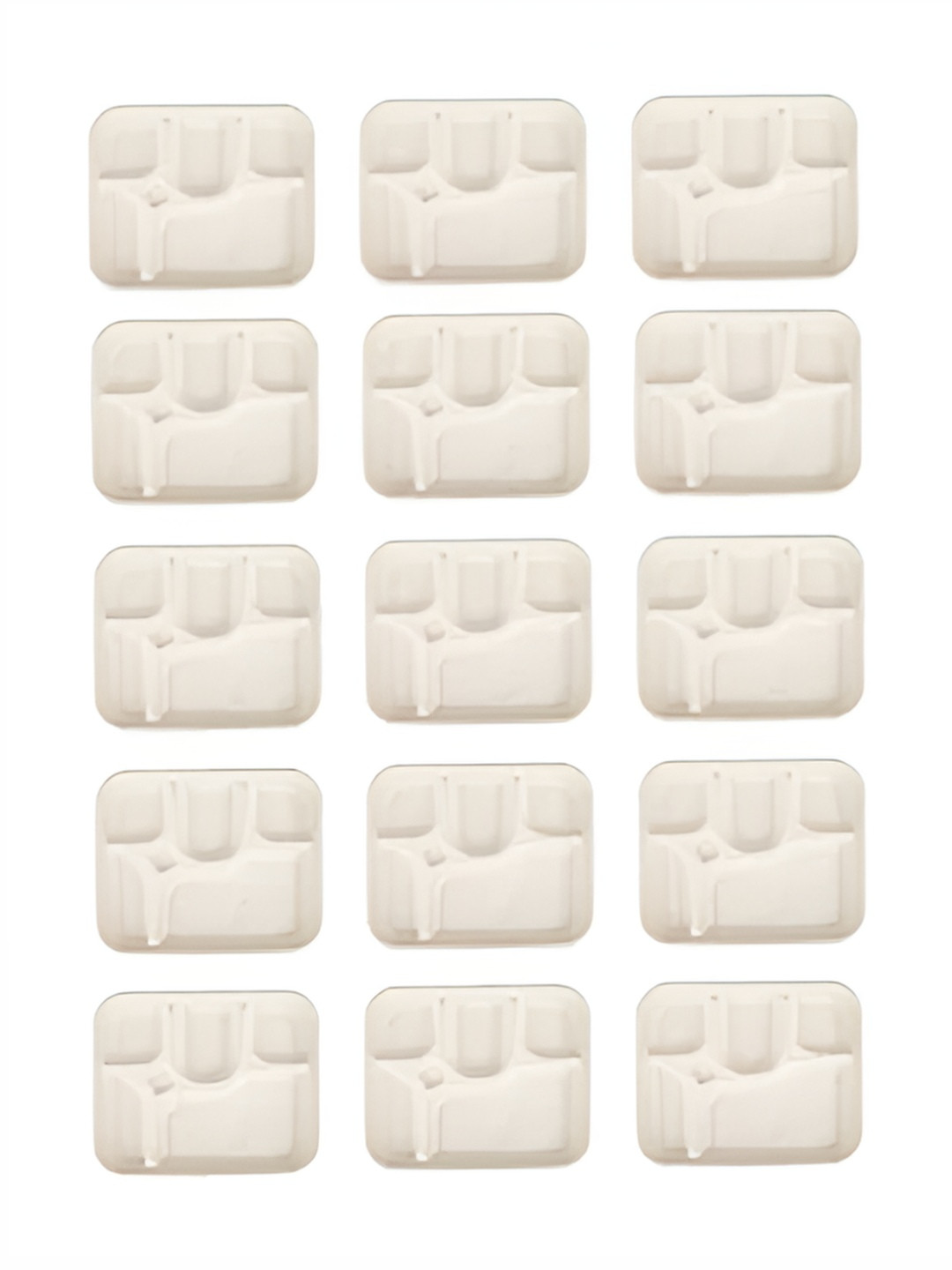 e kysa Beige 15 Pieces Square Disposable Plates with 5 Compartments