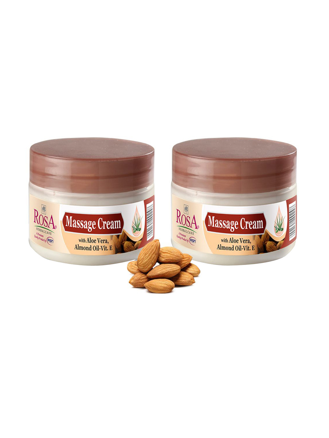 ROSA Set Of 2 Massage Cream With Aloevera, Almond & Vitamin-E 100 ml Each