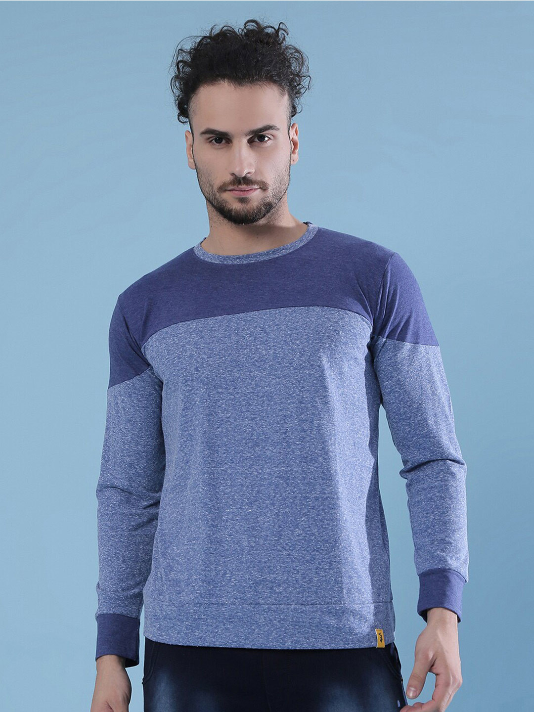 CAHOOT Colourblocked Long Sleeves Cotton T-shirt