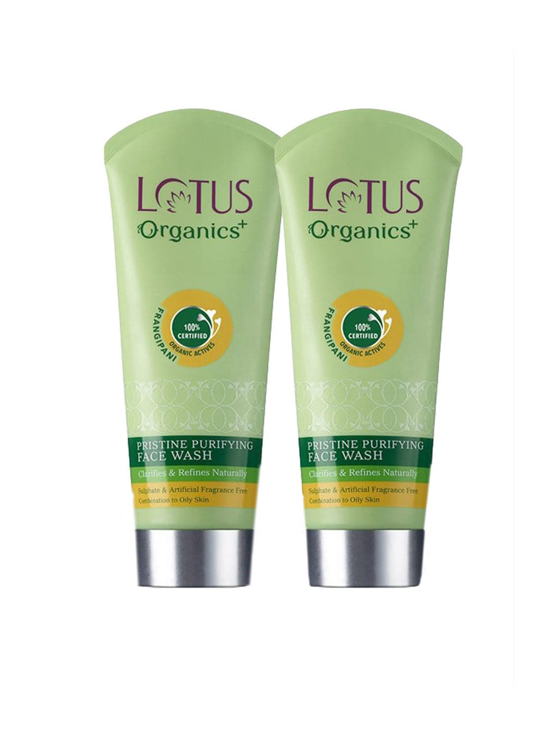 Lotus Organics+ Set Of 2 Pristine Purifying Face Wash- 100g Each